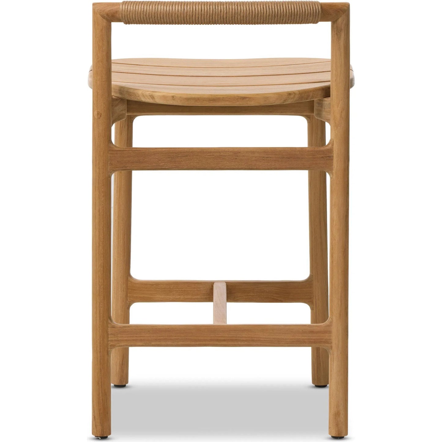 004 SI-2446515 | Additional Silo | Baden Outdoor Counter Stool by Four Hands in textured sand, fine sanded teak-fsc. Made from 100% polyethylene, solid fsc®-certified teak in a transitional style.