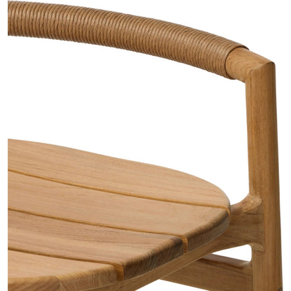 Baden Outdoor Counter Stool by Four Hands in textured sand, fine sanded teak-fsc. Made from 100% polyethylene, solid fsc®-certified teak in a transitional style.