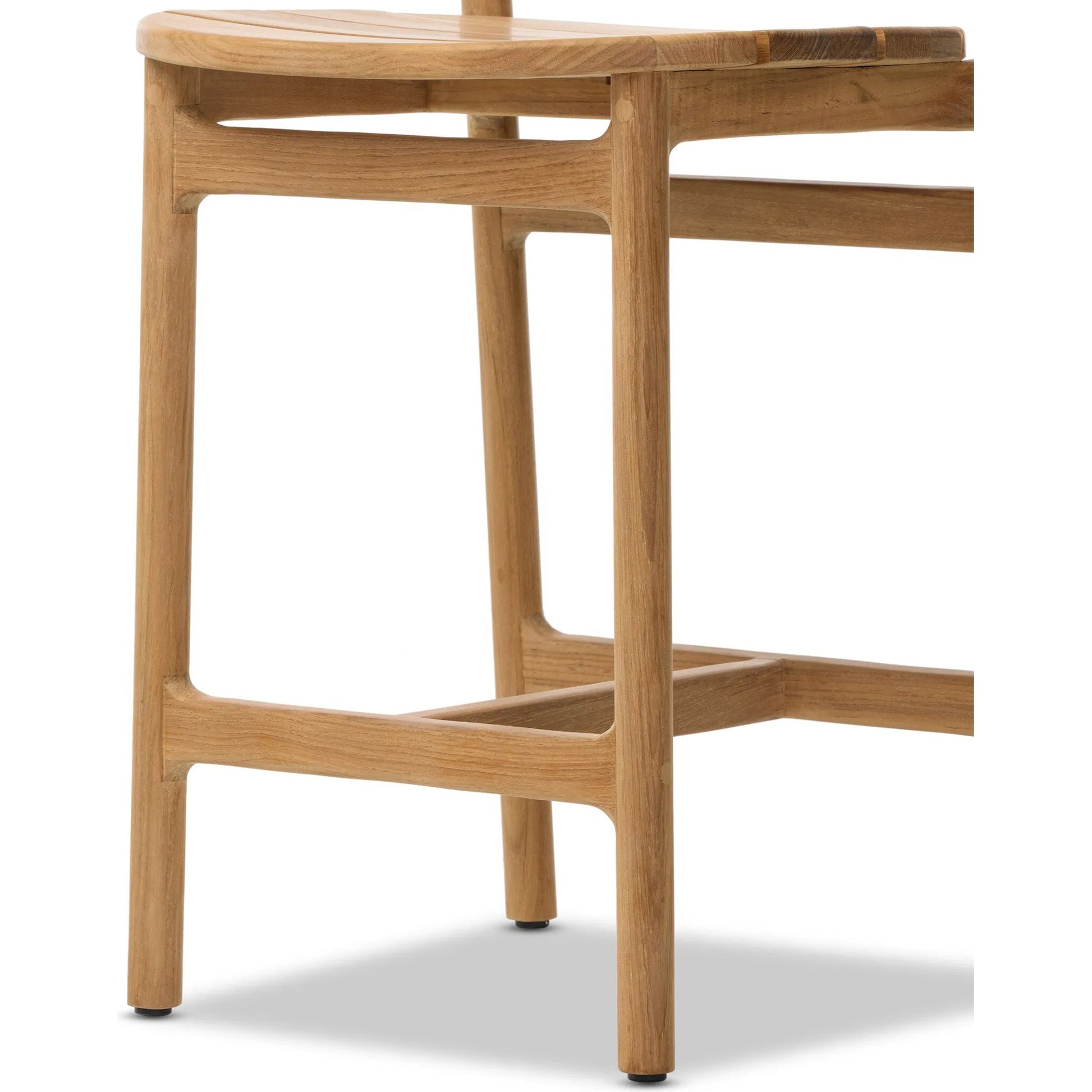 Baden Outdoor Counter Stool by Four Hands in textured sand, fine sanded teak-fsc. Made from 100% polyethylene, solid fsc®-certified teak in a transitional style.