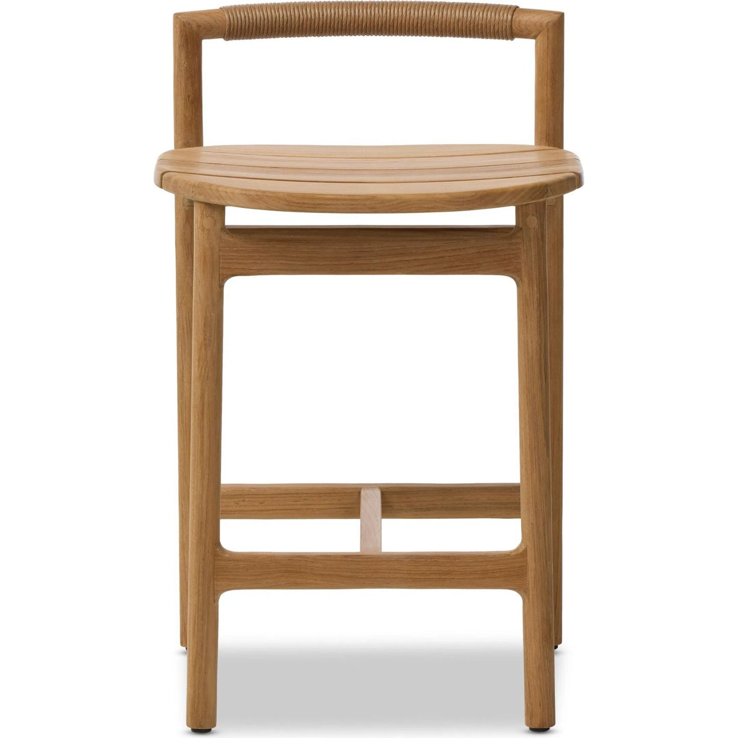 002 SI-2446515 | Additional Silo | Baden Outdoor Counter Stool by Four Hands in textured sand, fine sanded teak-fsc. Made from 100% polyethylene, solid fsc®-certified teak in a transitional style.