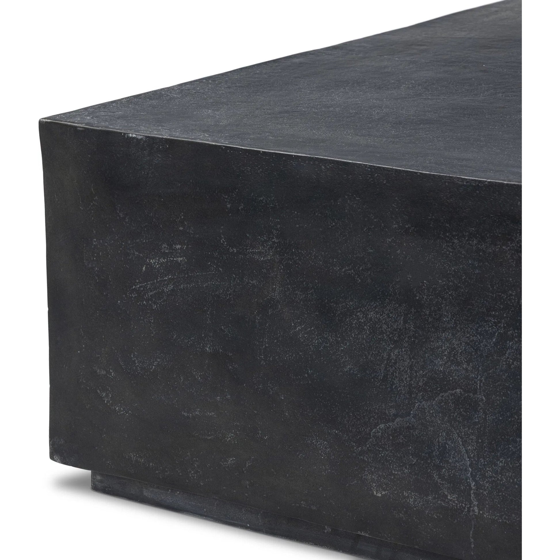 Graso Outdoor Square Coffee Table by Four Hands in aged grey. Made from aluminum in a modern style.