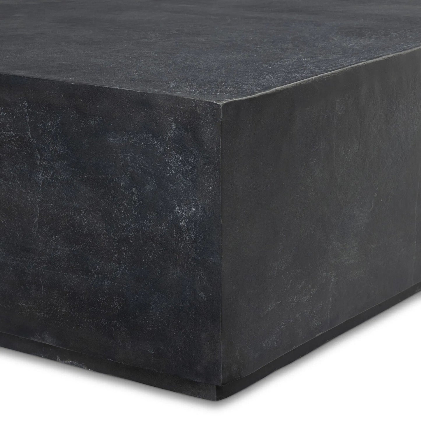 006 SI-2446576 | Closeup | Graso Outdoor Square Coffee Table by Four Hands in aged grey. Made from aluminum in a modern style.