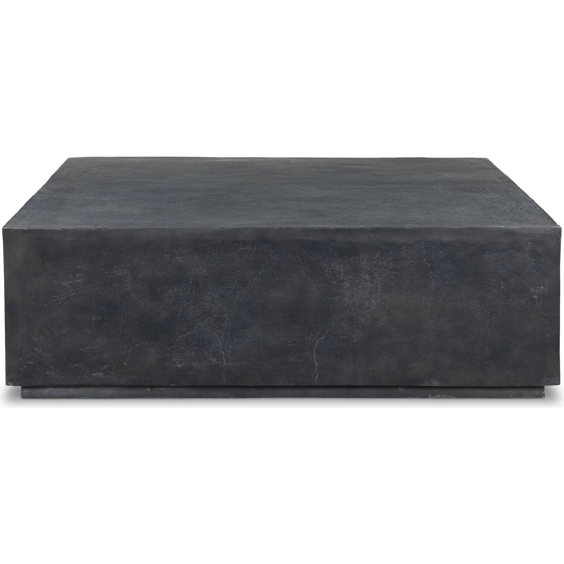 Graso Outdoor Square Coffee Table by Four Hands in aged grey. Made from aluminum in a modern style.