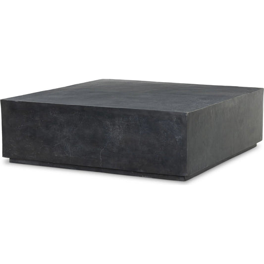 Graso Outdoor Square Coffee Table by Four Hands in aged grey. Made from aluminum in a unique style.