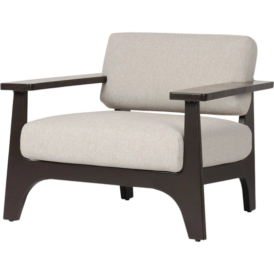 Josiah Outdoor Chair by Four Hands in ramiro ecru, matte bronze. Made from 100% polypropylene, aluminum in a unique style.