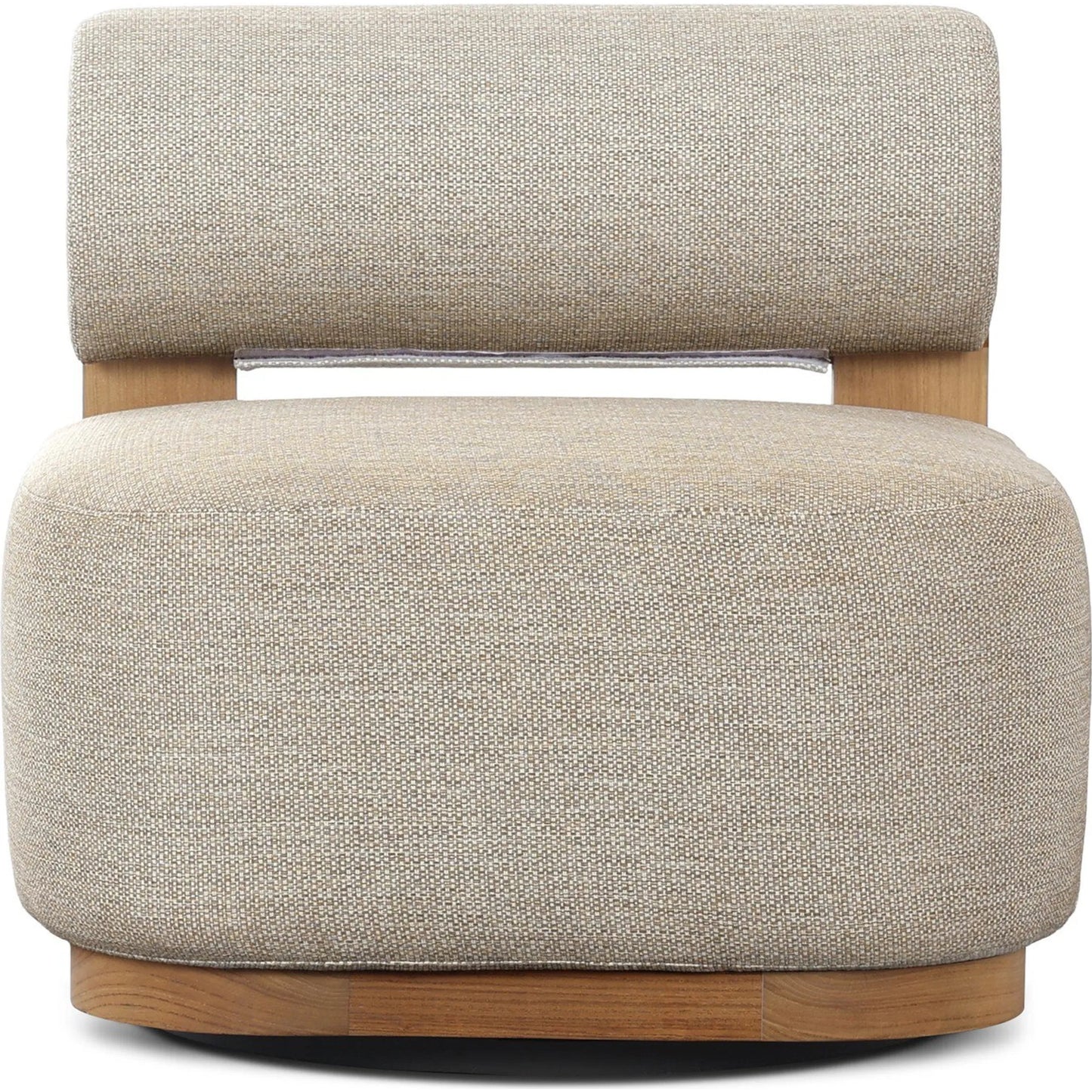 002 SI-2519238 | Additional Silo | Malta Outdoor Swivel Chair by Four Hands in faye sand, natural teak-fsc. Made from 100% olefin, solid fsc®-certified teak in a transitional style.