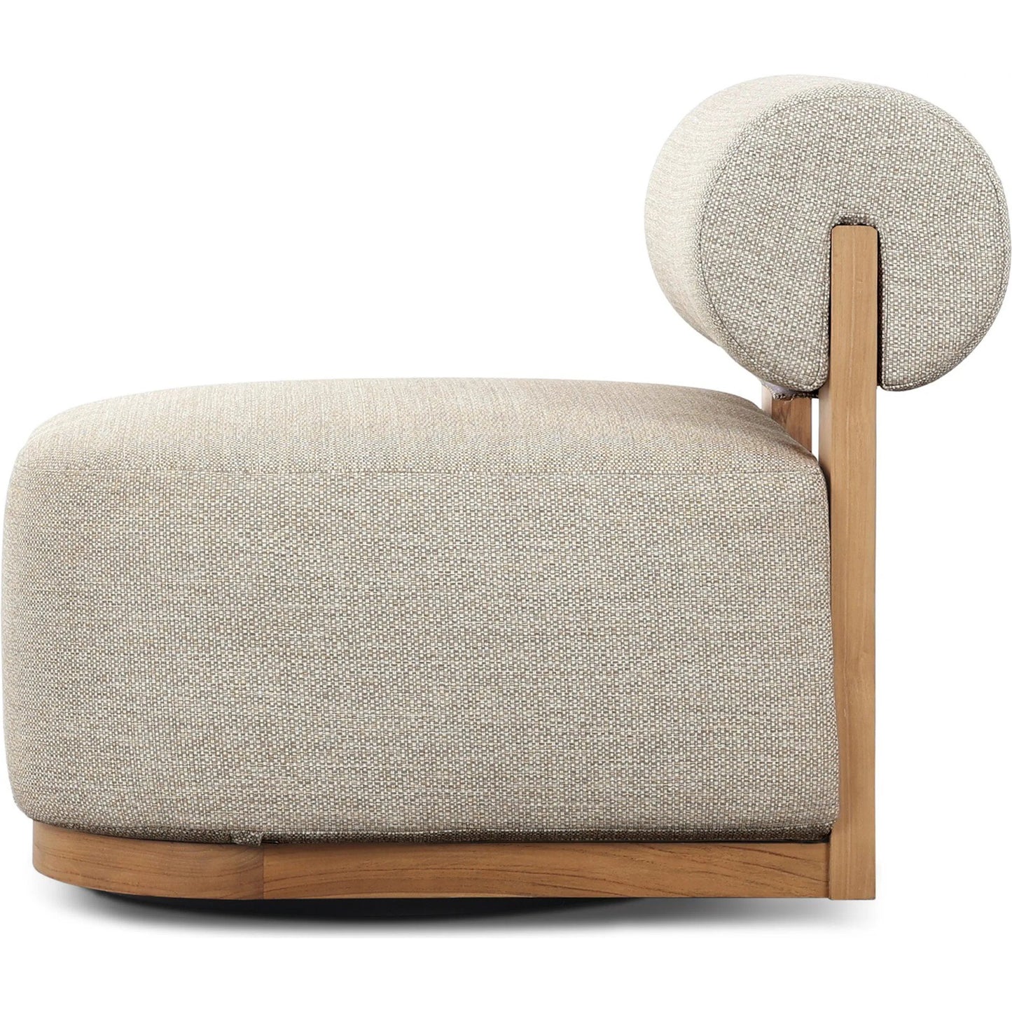 003 SI-2519238 | Additional Silo | Malta Outdoor Swivel Chair by Four Hands in faye sand, natural teak-fsc. Made from 100% olefin, solid fsc®-certified teak in a transitional style.
