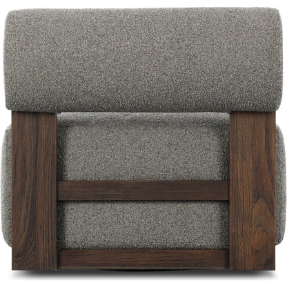 Malta Outdoor Swivel Chair by Four Hands in lera fawn, stained saddle brown, fsc. Made from 100% polypropylene, solid fscâ®, certified teak in a transitional style.