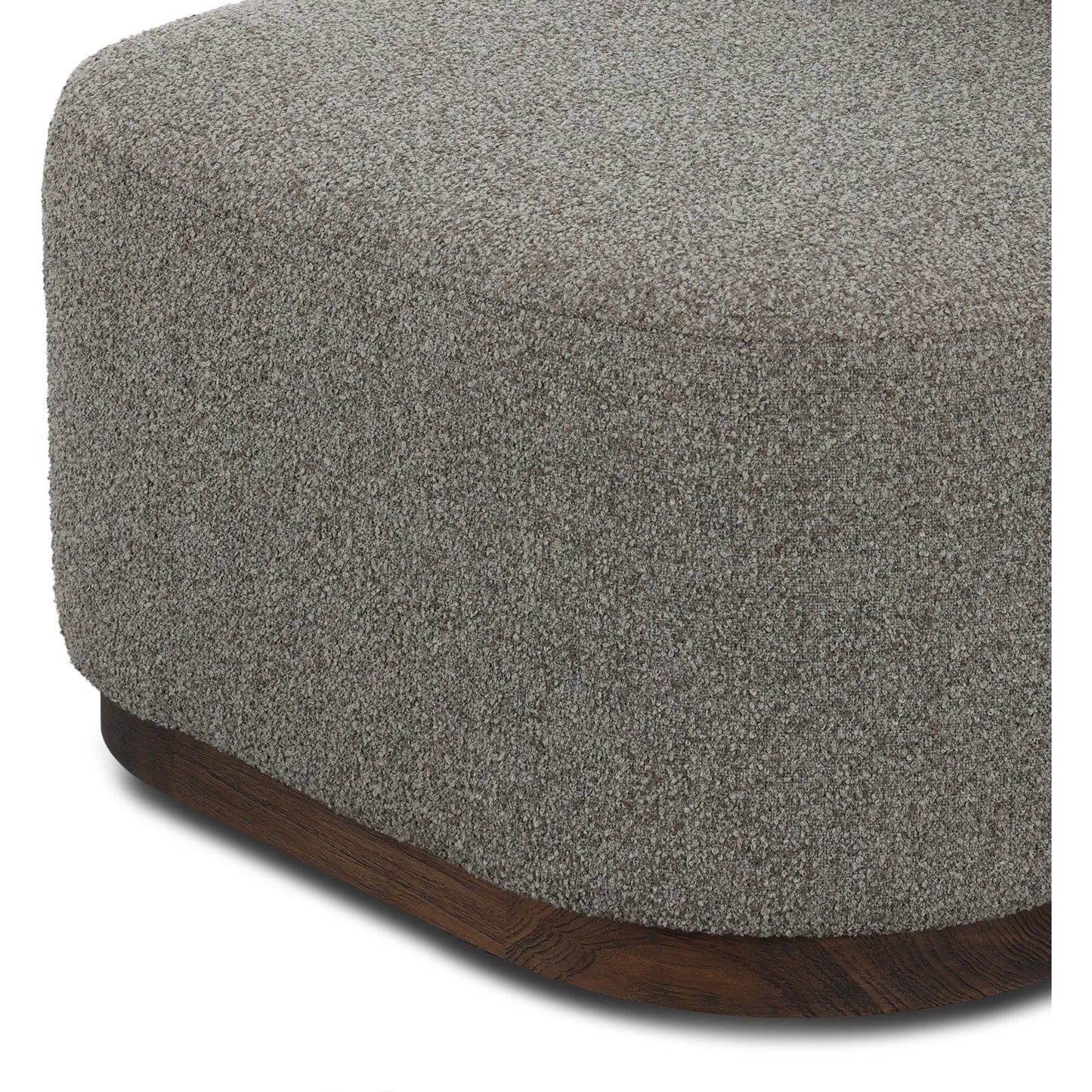 023 SI-2535210 | Closeup | Malta Outdoor Swivel Chair by Four Hands in lera fawn, stained saddle brown, fsc. Made from 100% polypropylene, solid fscâ®, certified teak in a transitional style.