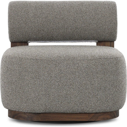 Malta Outdoor Swivel Chair by Four Hands in lera fawn, stained saddle brown, fsc. Made from 100% polypropylene, solid fscâ®, certified teak in a transitional style.
