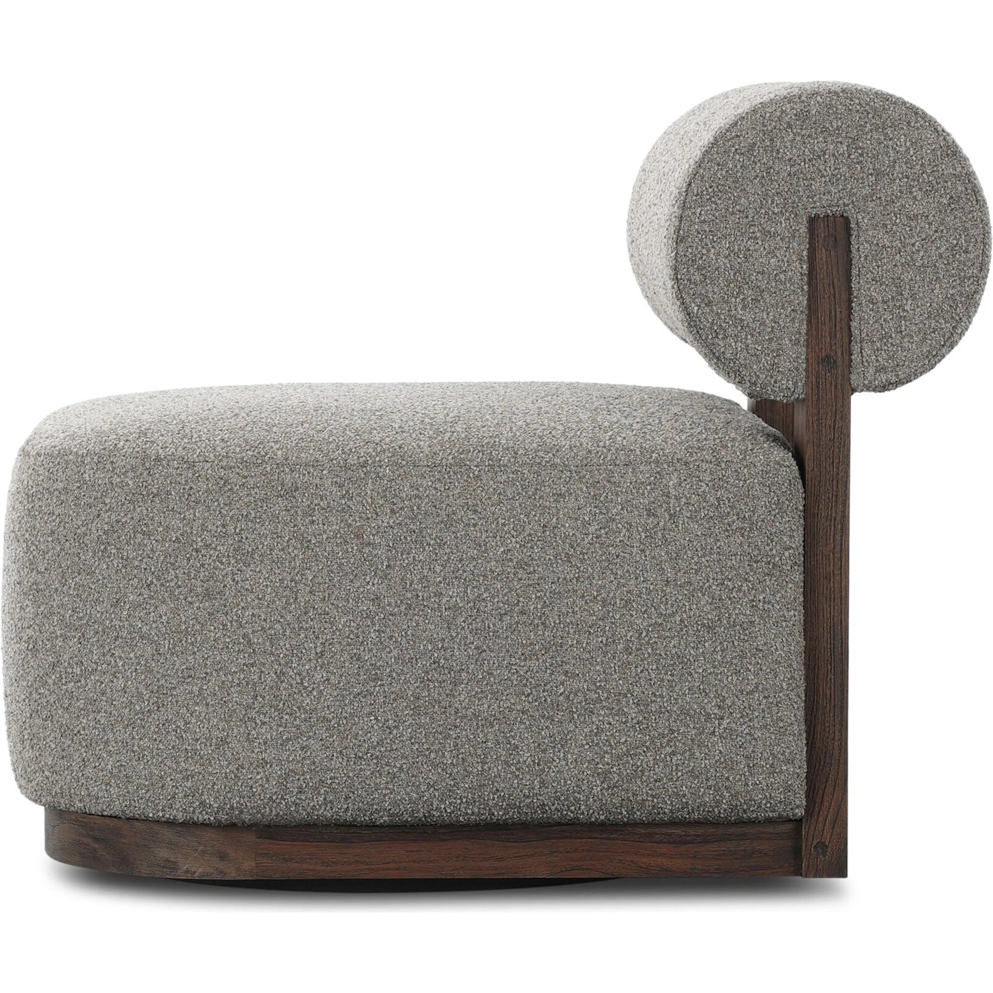 Malta Outdoor Swivel Chair by Four Hands in lera fawn, stained saddle brown, fsc. Made from 100% polypropylene, solid fscâ®, certified teak in a transitional style.