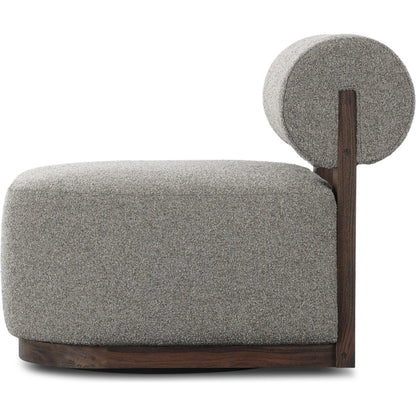Malta Outdoor Swivel Chair by Four Hands in lera fawn, stained saddle brown, fsc. Made from 100% polypropylene, solid fscâ®, certified teak in a transitional style.