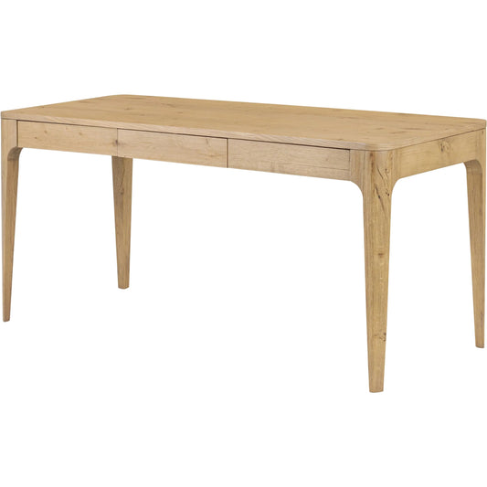 Berke Desk by Four Hands in aged smoked oak veneer. Made from thick oak veneer, solid oak in a unique style.
