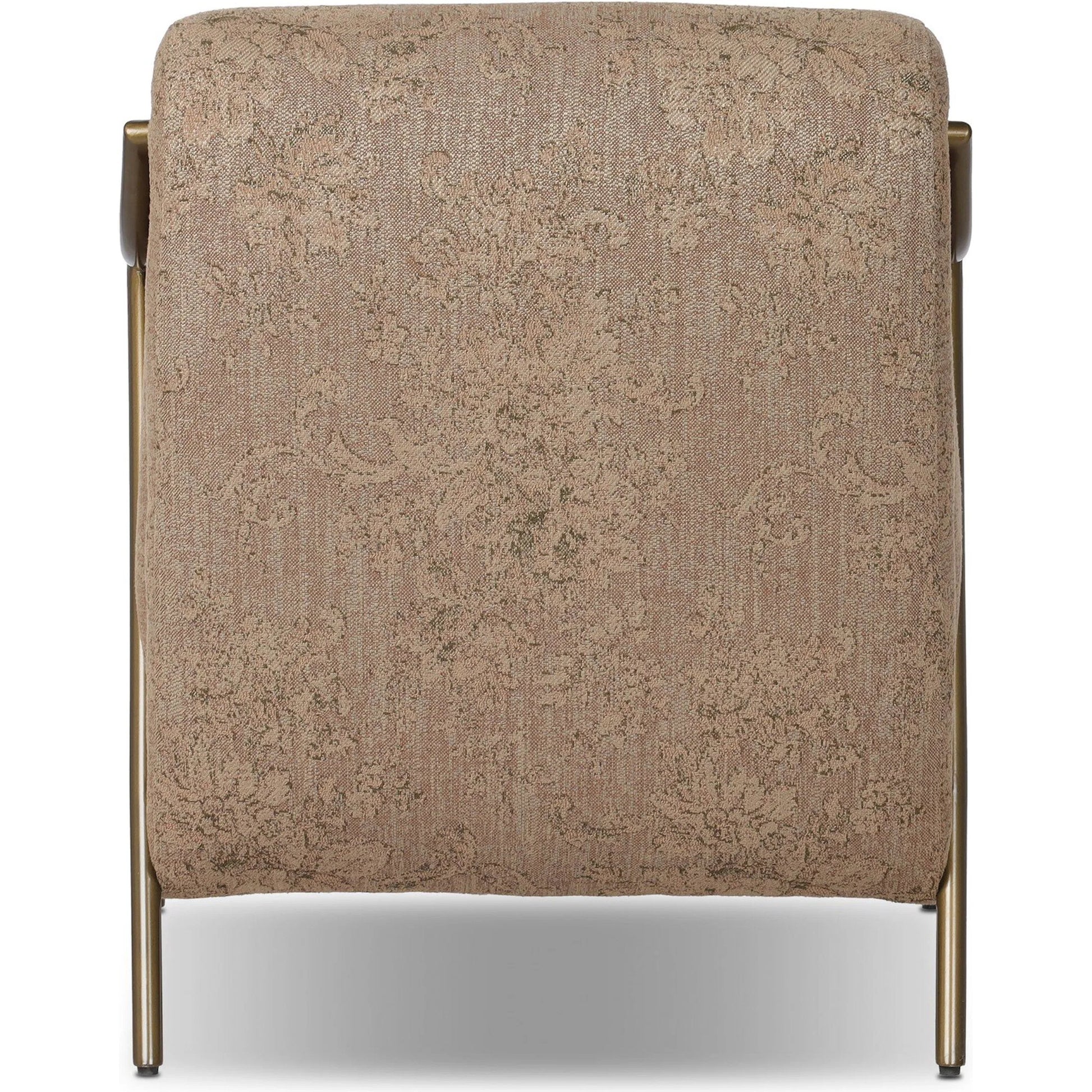 Cassidy Chair by Four Hands in fallingbrook cafe, brushed brass. Made from 53% polyester, 33% rayon, 14% linen, iron in a transitional style.