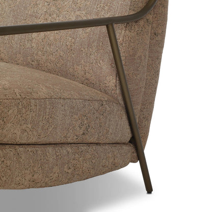 Cassidy Chair by Four Hands in fallingbrook cafe, brushed brass. Made from 53% polyester, 33% rayon, 14% linen, iron in a transitional style.
