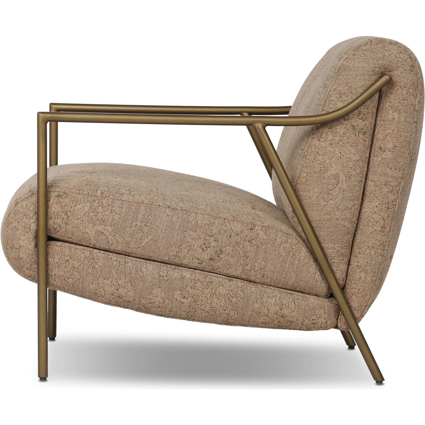 012 SI-2531602 | Additional Silo | Cassidy Chair by Four Hands in fallingbrook cafe, brushed brass. Made from 53% polyester, 33% rayon, 14% linen, iron in a transitional style.