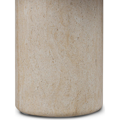 Poole Outdoor Dining Table by Four Hands in textured sand concrete. Made from solid concrete in a transitional style.