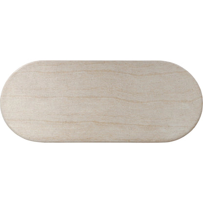 Poole Outdoor Dining Table by Four Hands in textured sand concrete. Made from solid concrete in a transitional style.