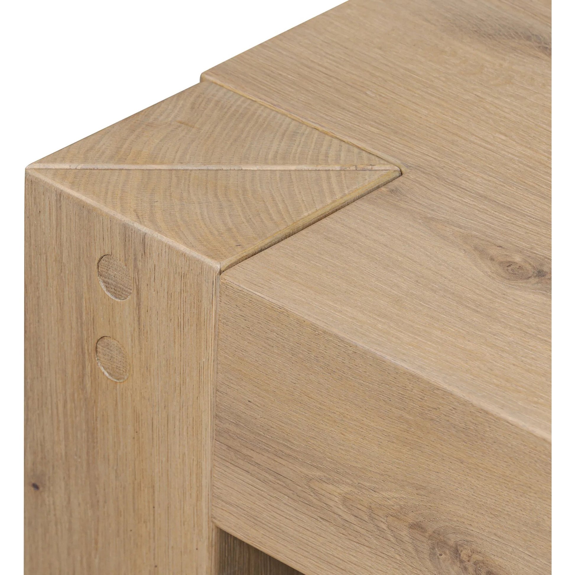 Emmer Coffee Table by Four Hands in aged smoked oak, aged smoked oak veneer. Made from solid oak, thick oak veneer in a transitional style.