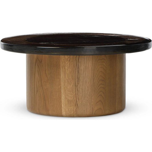 Shira Coffee Table by Four Hands. Made from cast glass, solid oak in a unique style.