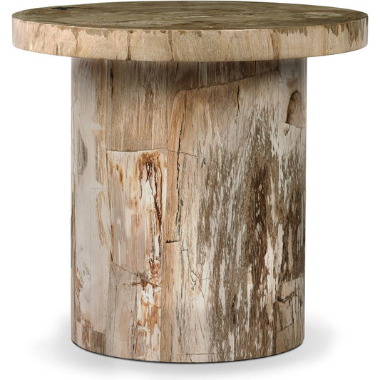 Aida End Table by Four Hands in light petrified wood. Made from petrified wood in a cottage & farmhouse style.