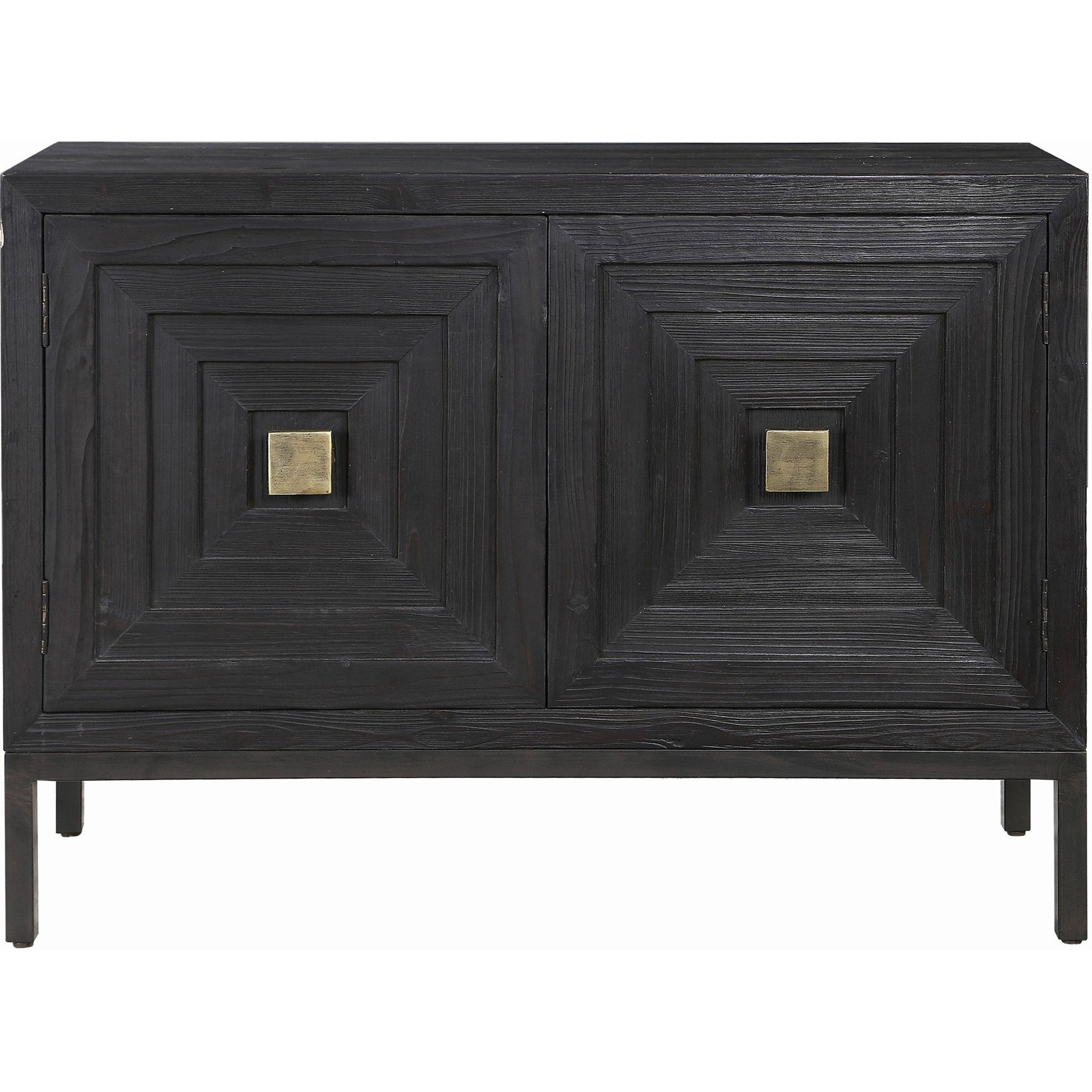 Aiken 2-Door Cabinet by Uttermost in walnut. Made from fir, iron, mdf in a transitional style.