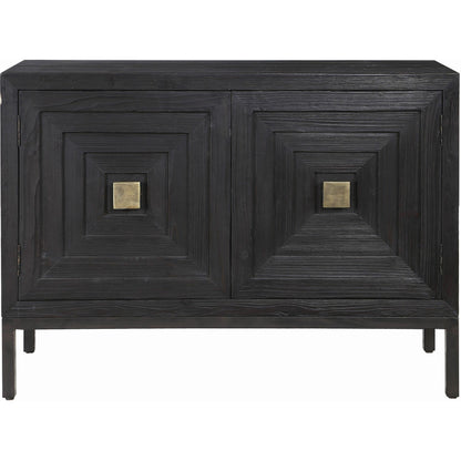 Aiken 2-Door Cabinet by Uttermost in walnut. Made from fir, iron, mdf in a transitional style.