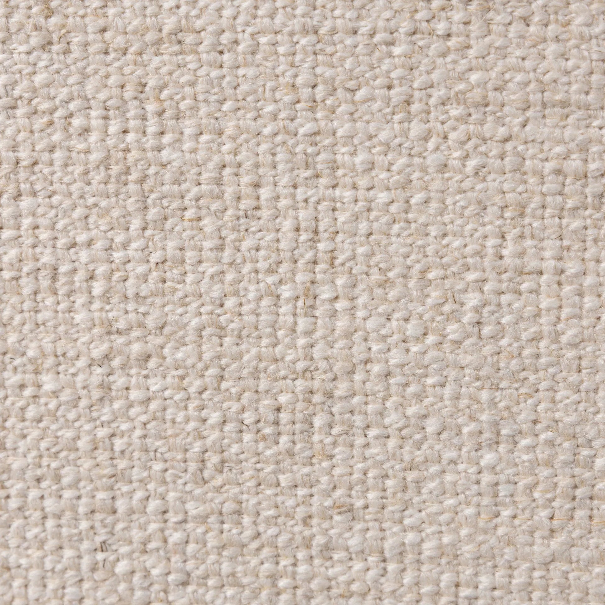 Harlin Sofa by Four Hands in thames cream, brushed brass, amber oak. Made from 66% polyester, 19% acrylic, 15% flax, linen, iron, solid oak in a unique style.