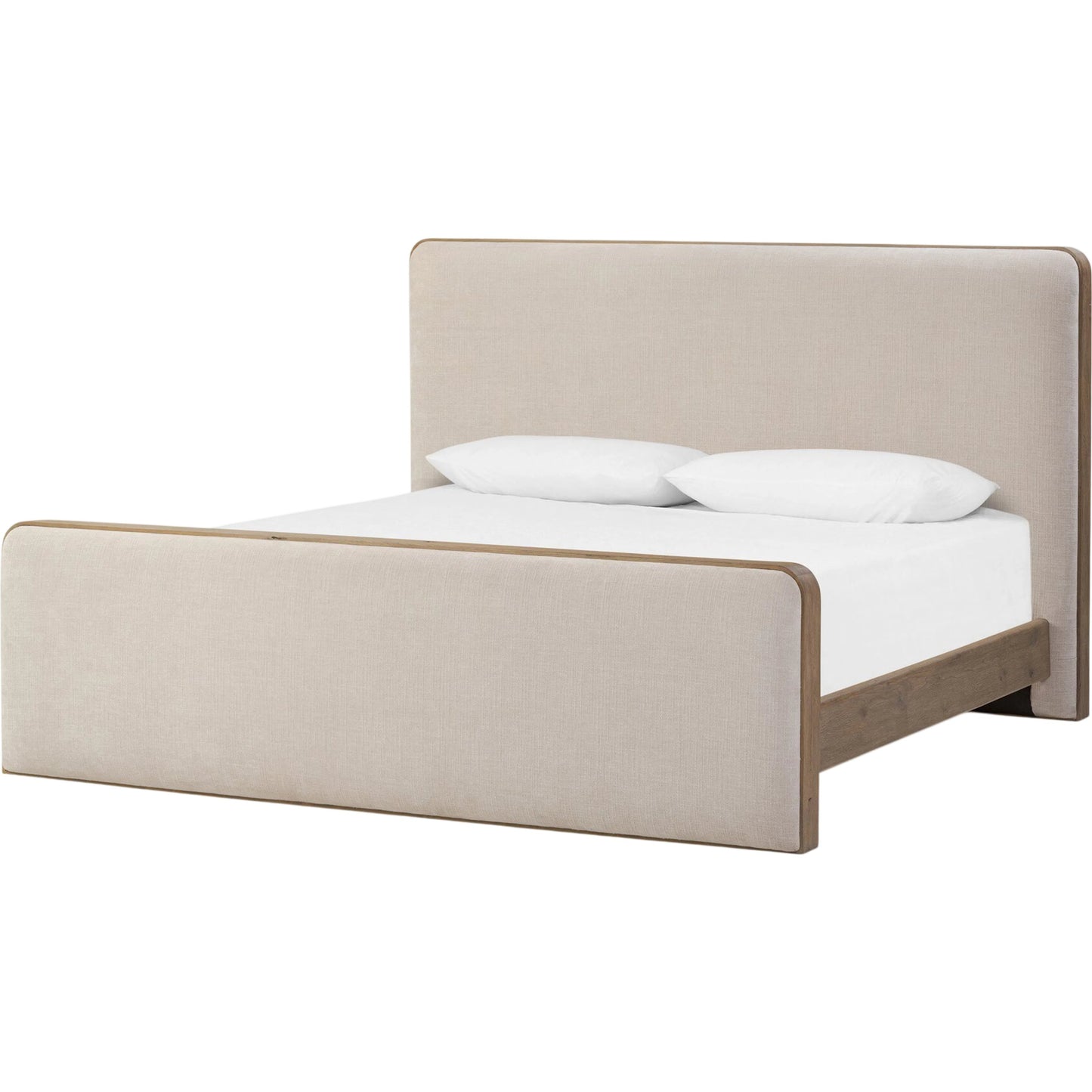 012 SI-2519265 | Primary Silo | Pierce Bed by Four Hands in holland sand, drifted oak. Made from 80% recycled polyester, 20% polyester, solid oak in a transitional style.