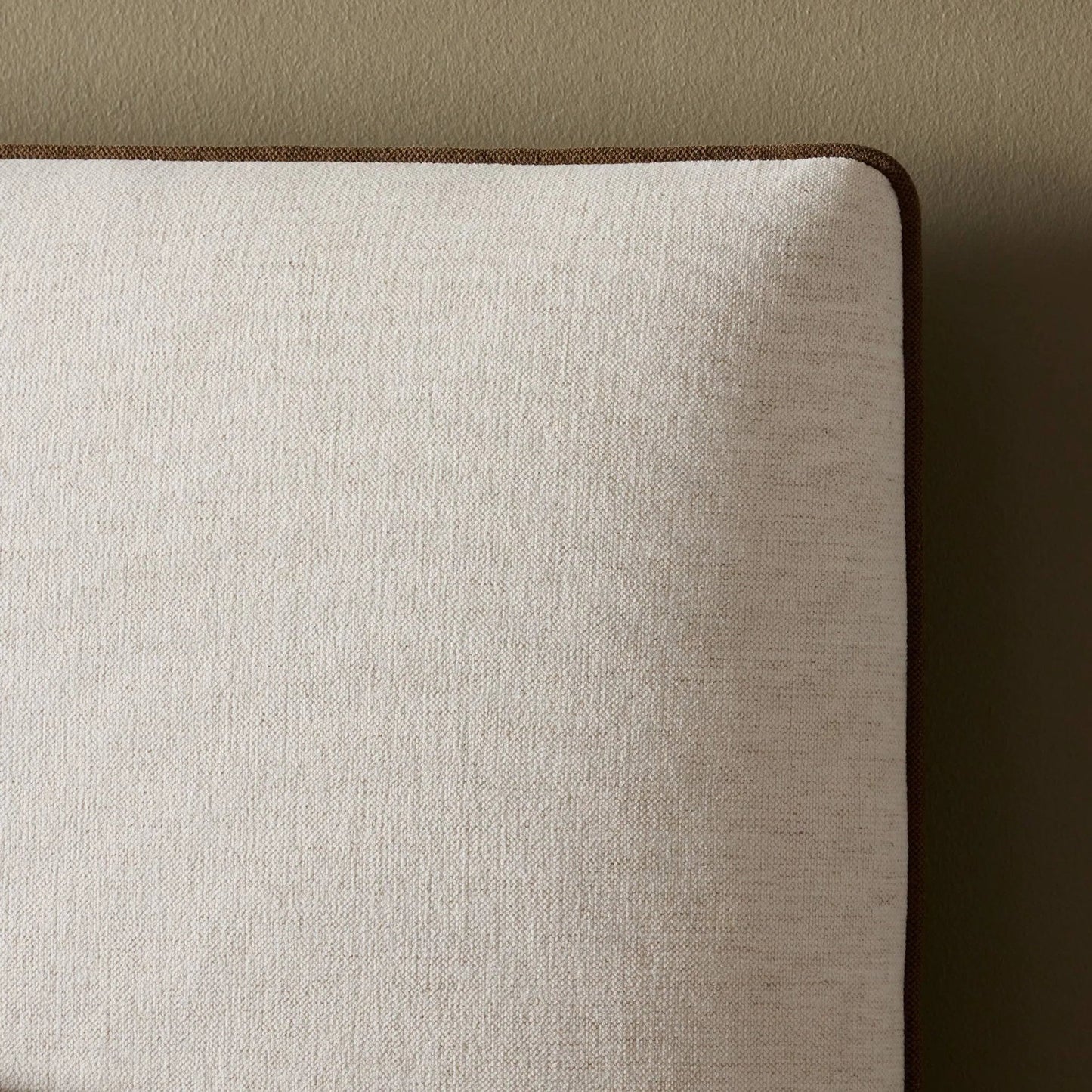 010 SI-2446530,SI-2446531 | Closeup | Cambria Bed by Four Hands in crypton nomad snow, crypton nomad mushroom. Made from 92% polyester, 8% flax/linen in a transitional style.