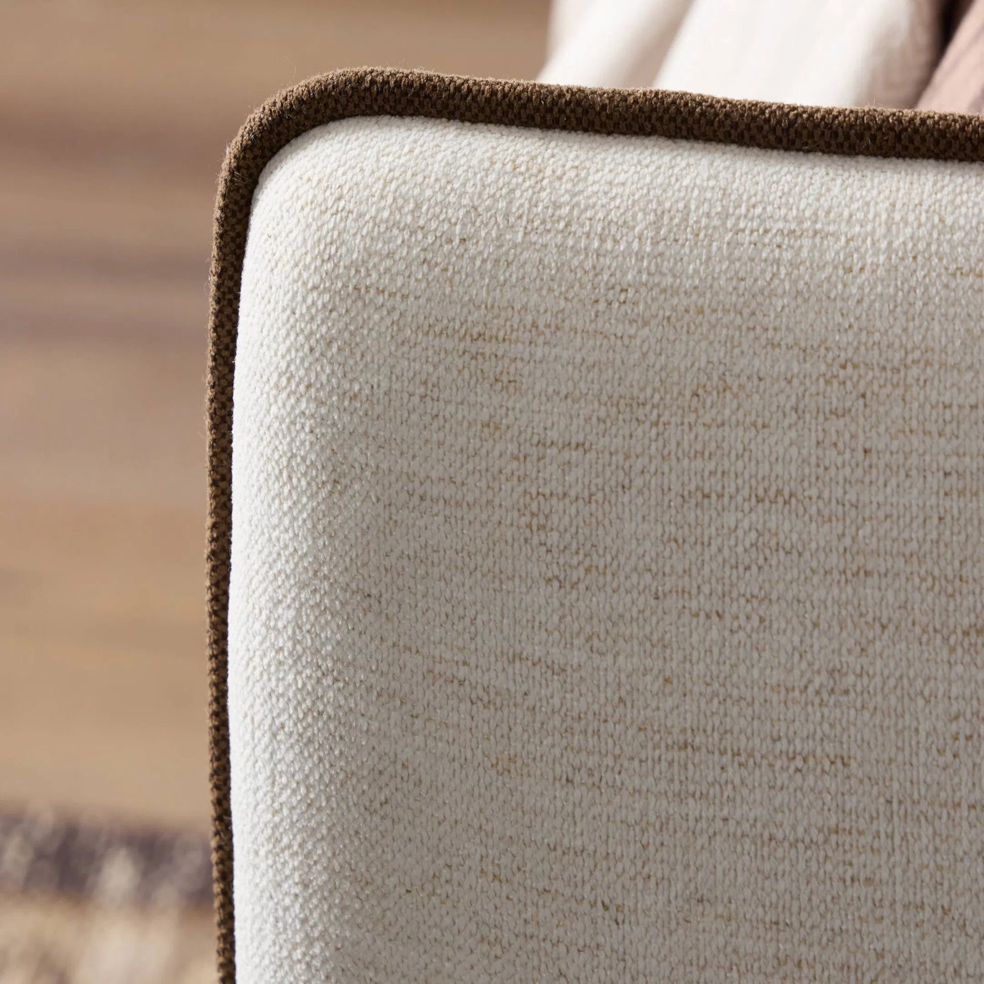 Cambria Bed by Four Hands in crypton nomad snow, crypton nomad mushroom. Made from 92% polyester, 8% flax/linen in a transitional style.