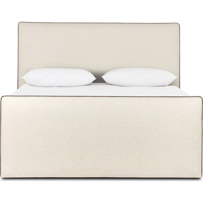 Cambria Bed by Four Hands in crypton nomad snow, crypton nomad mushroom. Made from 92% polyester, 8% flax/linen in a transitional style.