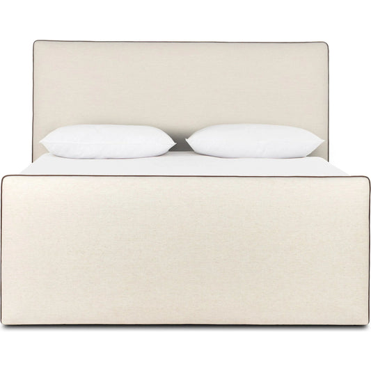 Cambria Bed by Four Hands in crypton nomad snow, crypton nomad mushroom. Made from 92% polyester, 8% flax/linen in a unique style.