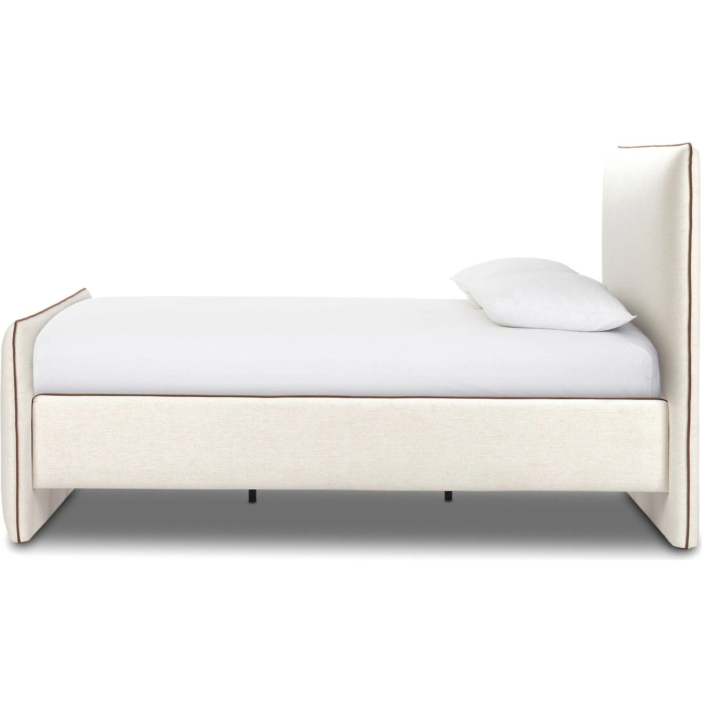 001 SI-2446530,SI-2446531 | Additional Silo | Cambria Bed by Four Hands in crypton nomad snow, crypton nomad mushroom. Made from 92% polyester, 8% flax/linen in a transitional style.