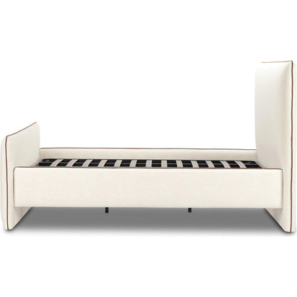 Cambria Bed by Four Hands in crypton nomad snow, crypton nomad mushroom. Made from 92% polyester, 8% flax/linen in a transitional style.