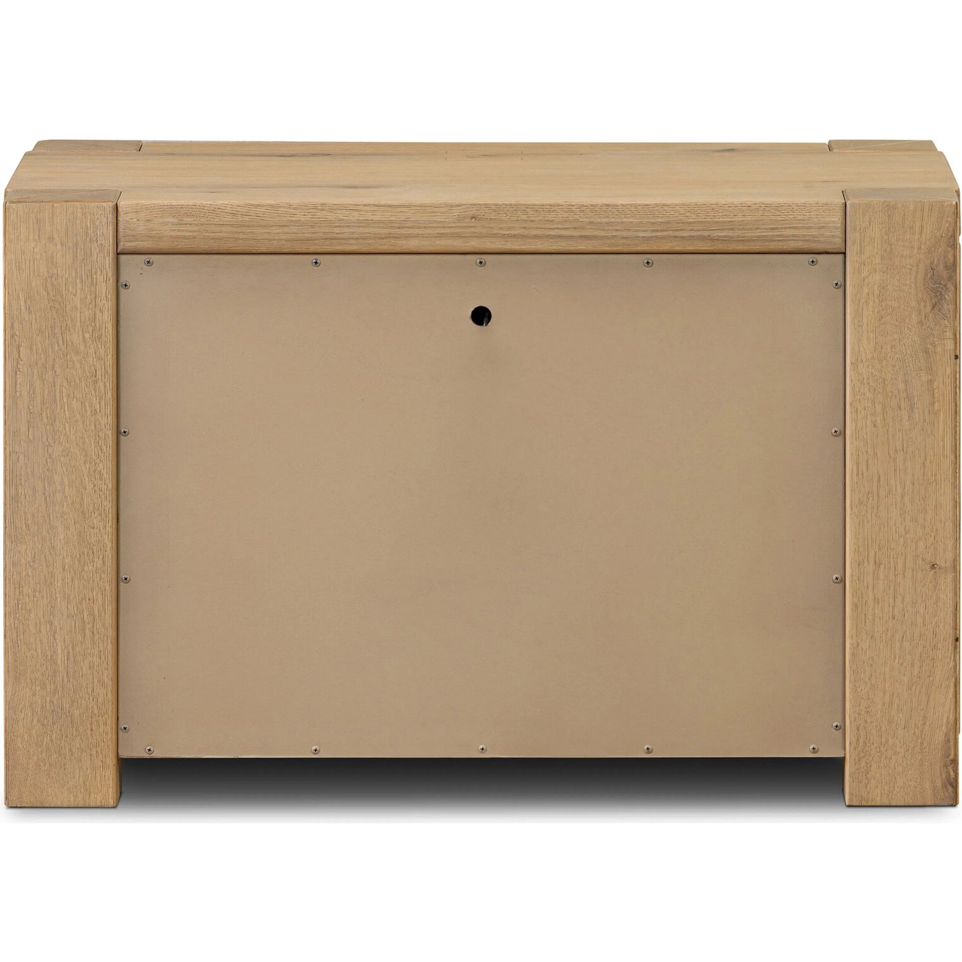 Emmer Nightstand by Four Hands in aged smoked oak, aged smoked oak veneer. Made from solid oak, thick oak veneer in a transitional style.
