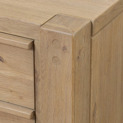 Emmer Nightstand by Four Hands in aged smoked oak, aged smoked oak veneer. Made from solid oak, thick oak veneer in a transitional style.