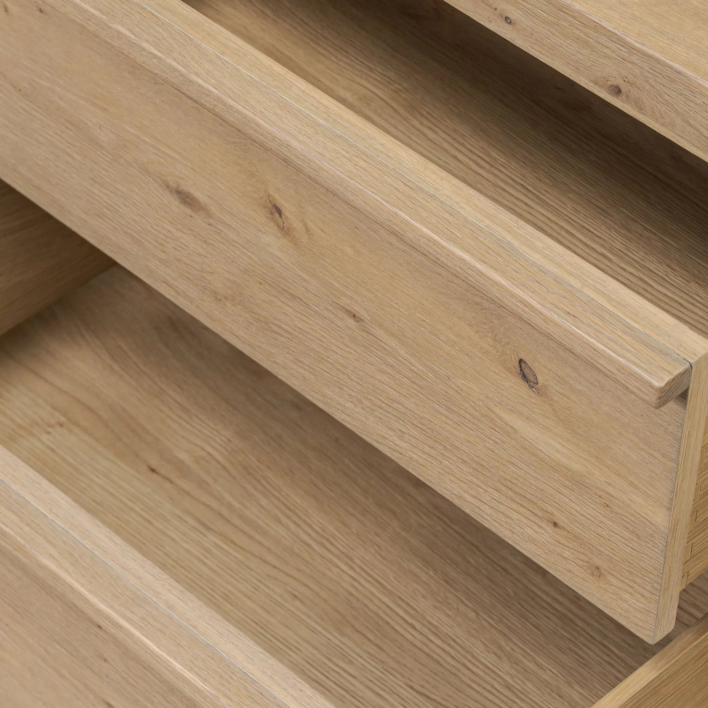 012 SI-2446547 | Closeup | Emmer Nightstand by Four Hands in aged smoked oak, aged smoked oak veneer. Made from solid oak, thick oak veneer in a transitional style.