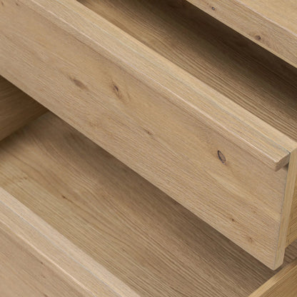 Emmer Nightstand by Four Hands in aged smoked oak, aged smoked oak veneer. Made from solid oak, thick oak veneer in a transitional style.