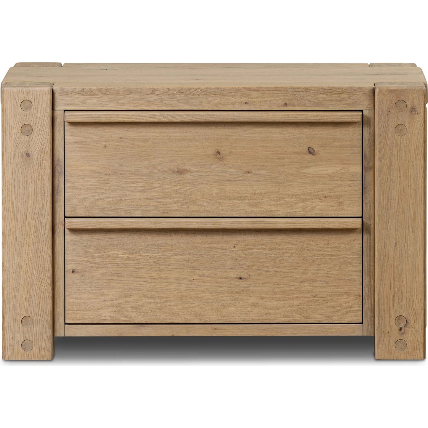 002 SI-2446547 | Additional Silo | Emmer Nightstand by Four Hands in aged smoked oak, aged smoked oak veneer. Made from solid oak, thick oak veneer in a transitional style.