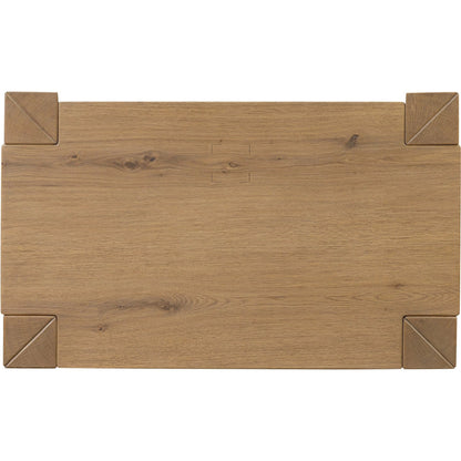 Emmer Nightstand by Four Hands in aged smoked oak, aged smoked oak veneer. Made from solid oak, thick oak veneer in a transitional style.