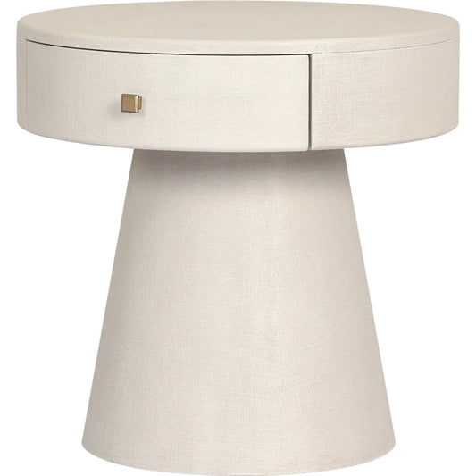 Chiro Nightstand by Four Hands. Made from painted linen, steel in a transitional style.