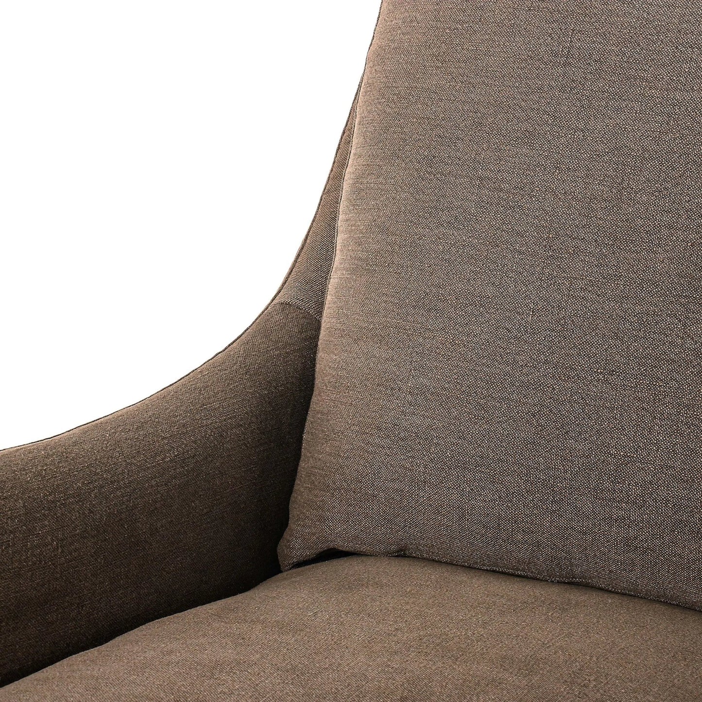 006 SI-2446610 | Closeup | Monette Glider Swivel Chair by Four Hands in broadway coffee. Made from 100% flax/linen in a transitional style.