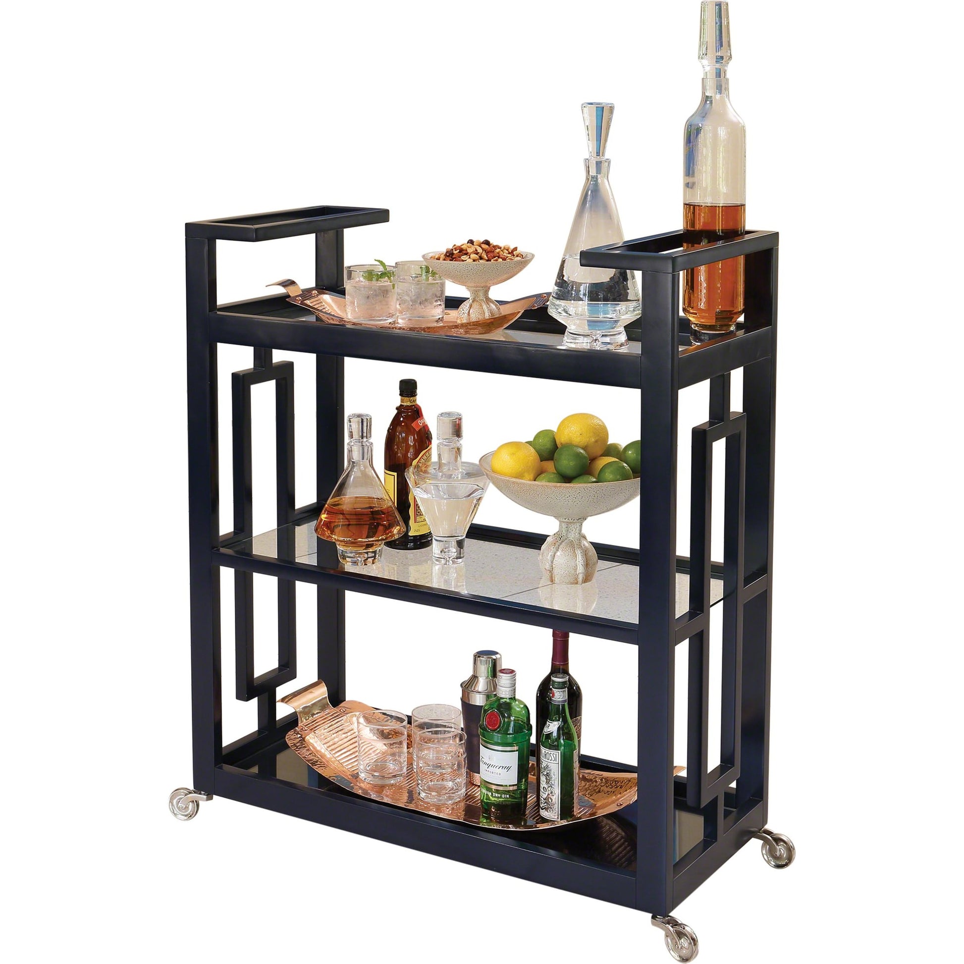 Grid Block Bar Cart by Global Views. Made from unique in a transitional style.