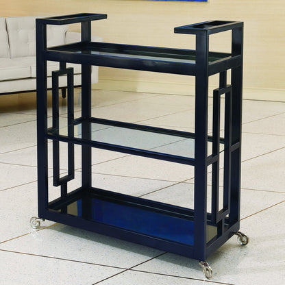 Grid Block Bar Cart by Global Views. Made from unique in a transitional style.