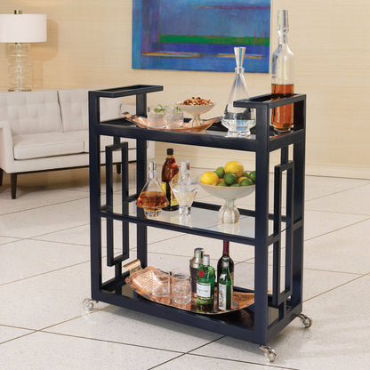 Grid Block Bar Cart by Global Views. Made from unique in a transitional style.