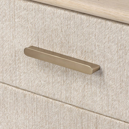 Rosenell 6 Drawer Dresser by Four Hands in natural paper cord, natural oak veneer, natural oak solid. Made from rush, oak veneer, solid oak in a transitional style.