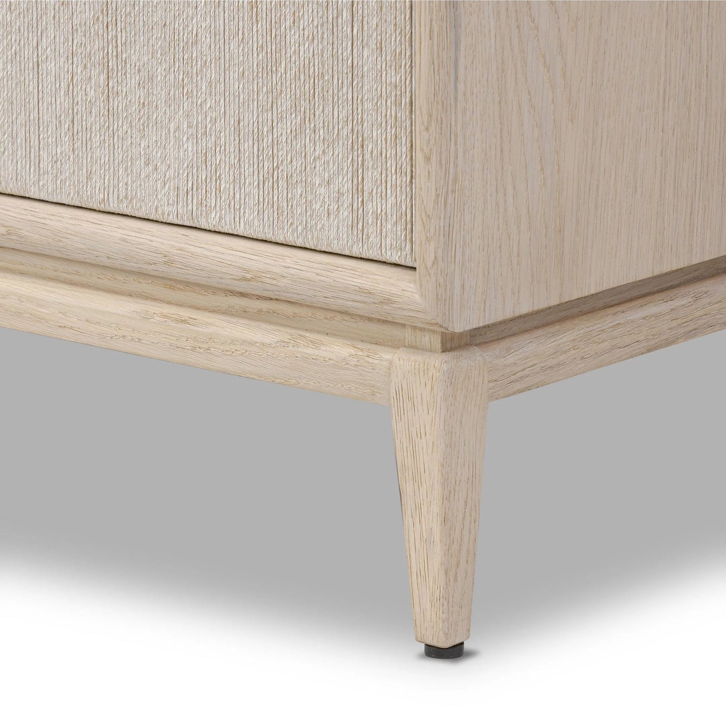 026 SI-2519288 | Closeup | Rosenell 6 Drawer Dresser by Four Hands in natural paper cord, natural oak veneer, natural oak solid. Made from rush, oak veneer, solid oak in a transitional style.