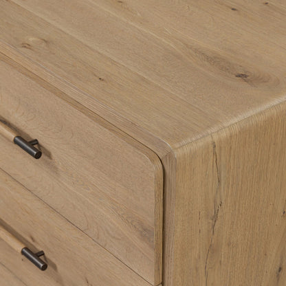 Eden 6 Drawer Dresser by Four Hands in aged smoked oak veneer. Made from thick oak veneer in a transitional style.