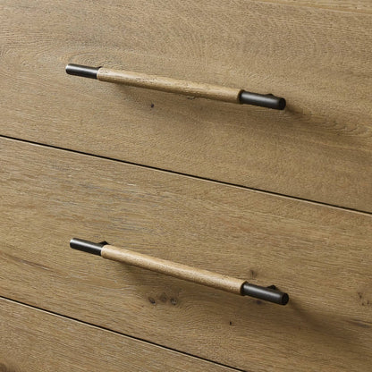 Eden 6 Drawer Dresser by Four Hands in aged smoked oak veneer. Made from thick oak veneer in a transitional style.